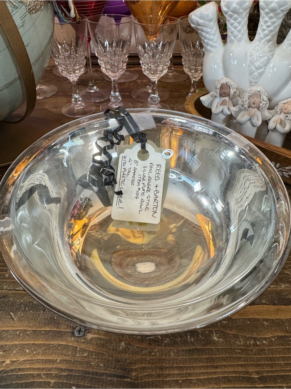 Reed & Barton Paul Revere Style Silverplate Bowl with plastic liner
